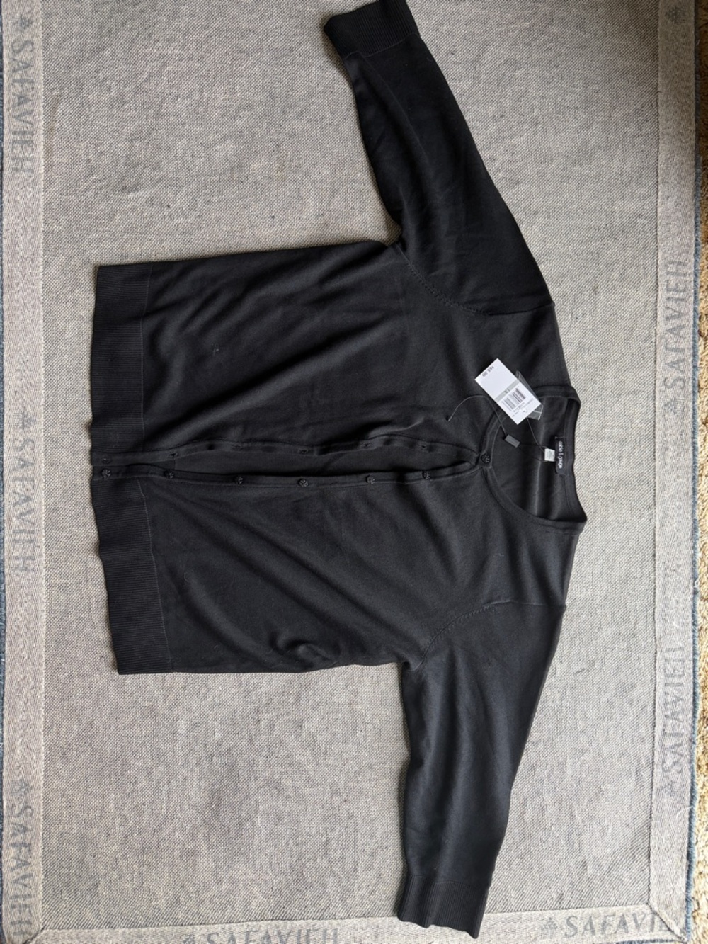 Cable & Gauge Black Button-Up Short Sleeve Cardigan